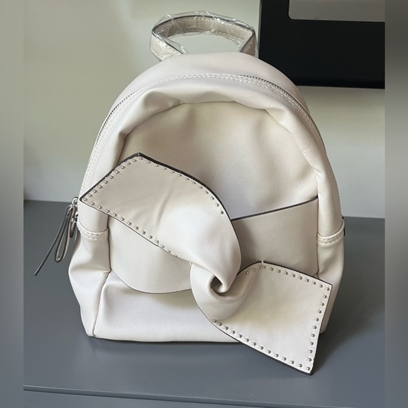 Jessica Simpson Cream Mini Backpack with Studded Bow - Picture 1 of 5